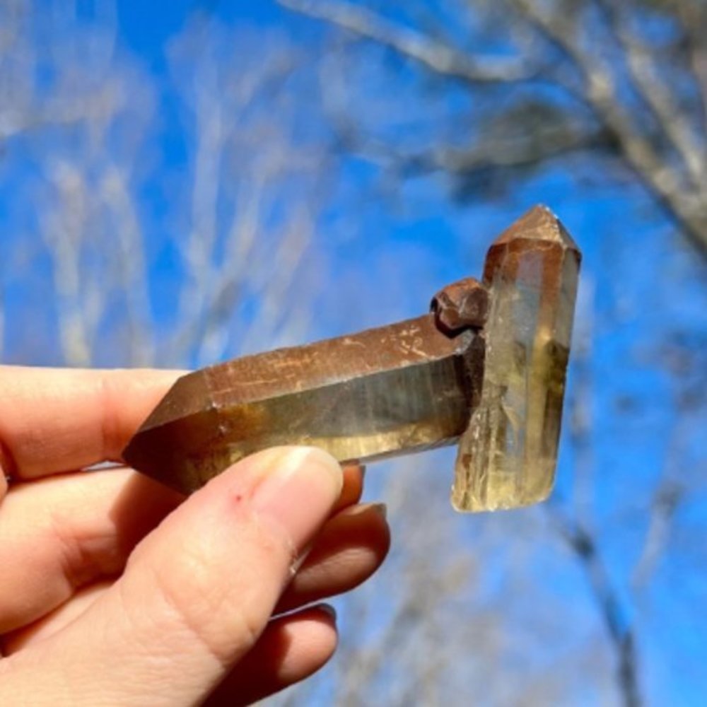 Iron Covered Double Terminated Quartz - Picture 5 of 7